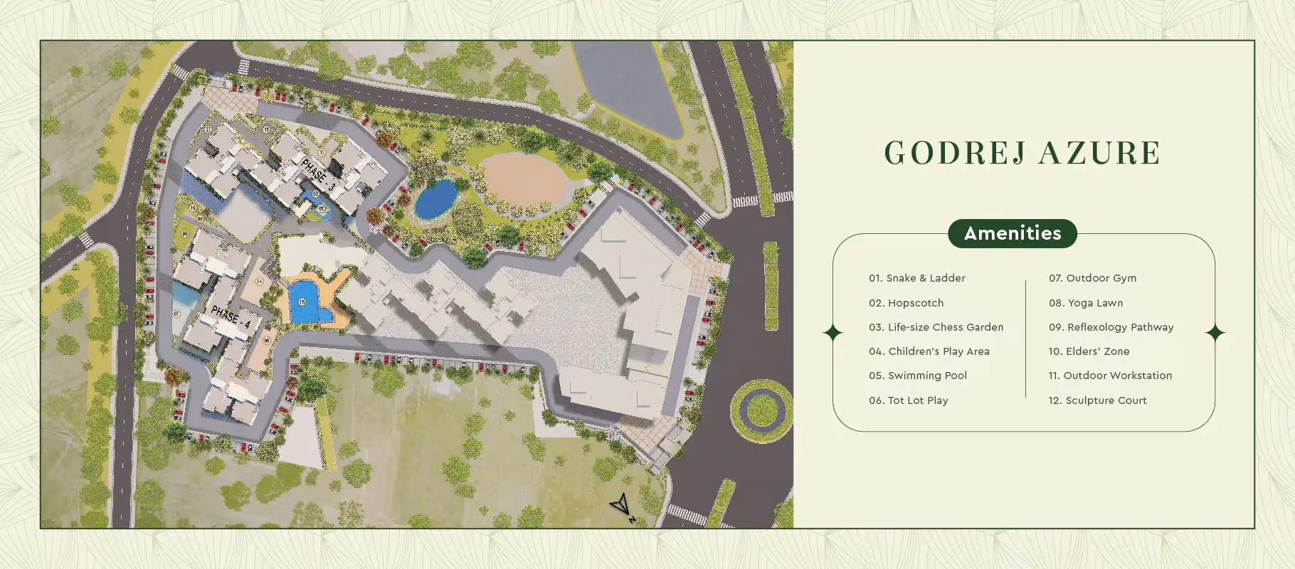 Comprehensive master plan layout of Godrej Azure across 8.8 acres